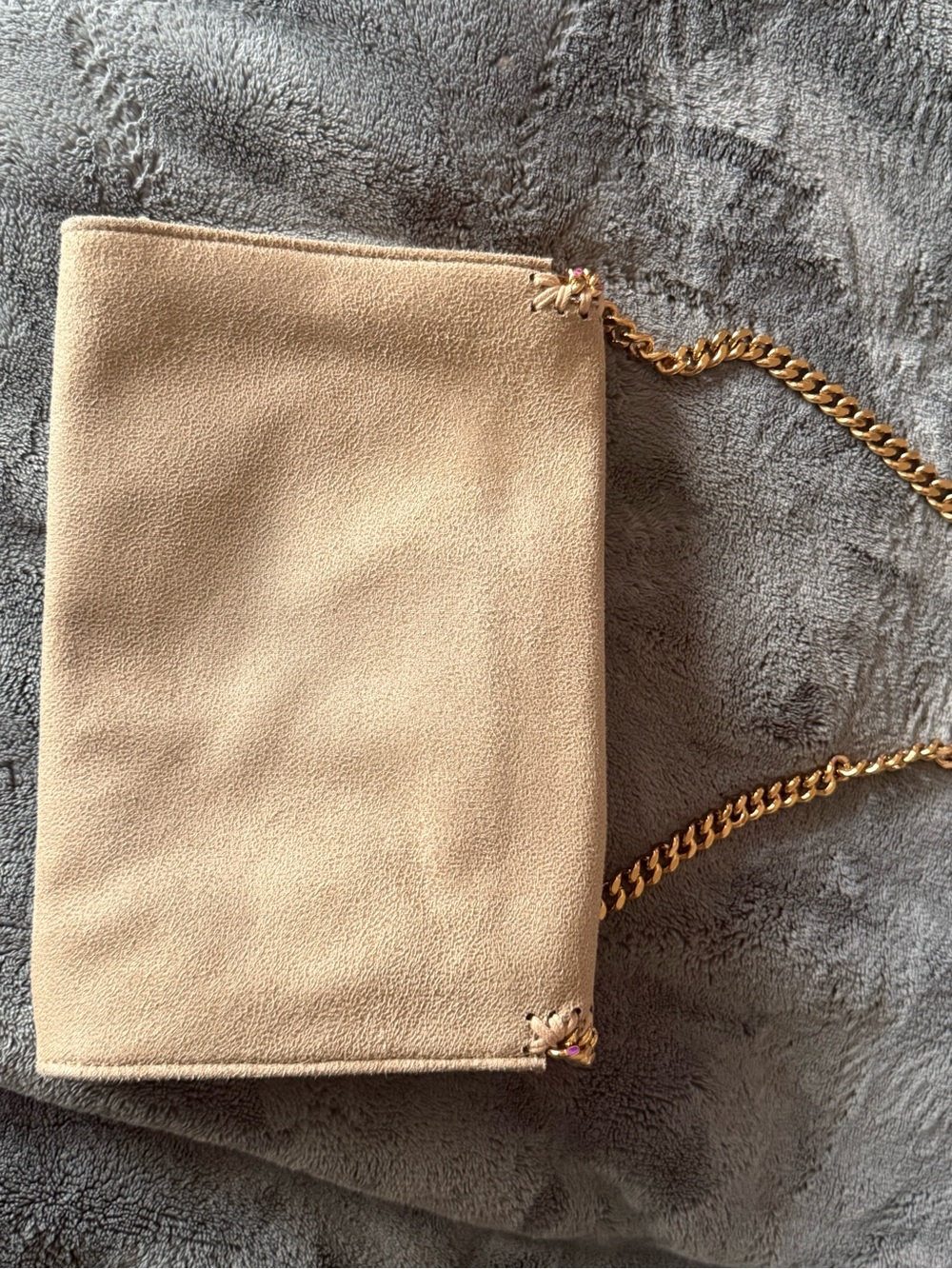 Stella McCartney Falabella Fold Over Crossbody Clutch in Champagne - Picture 4 of 6